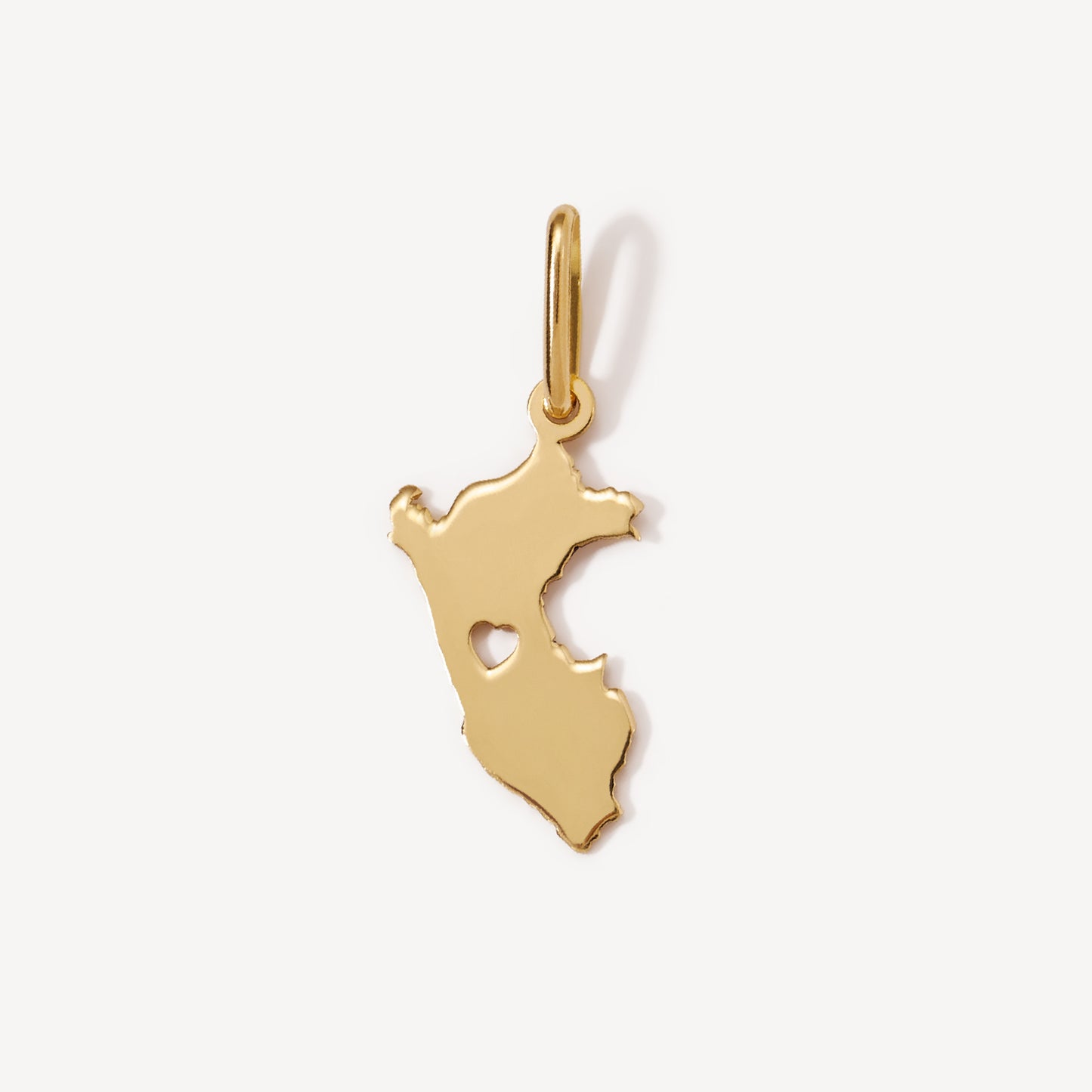 Dije Mapa del Perú corazón Oro 18k