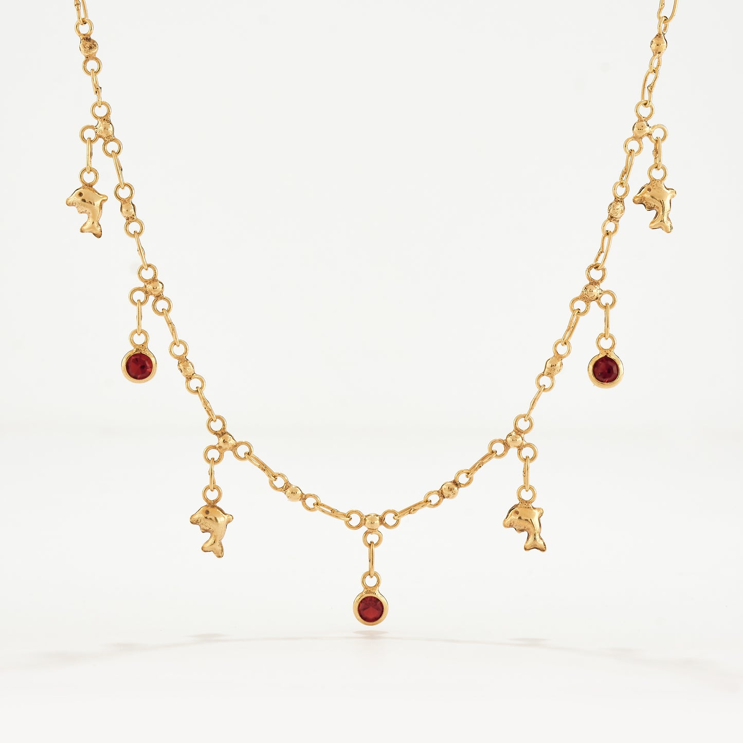 Collar Delfines y Cristales Gold