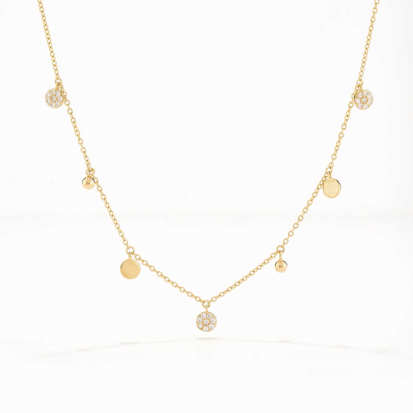 Collar Disco Cristales Gold