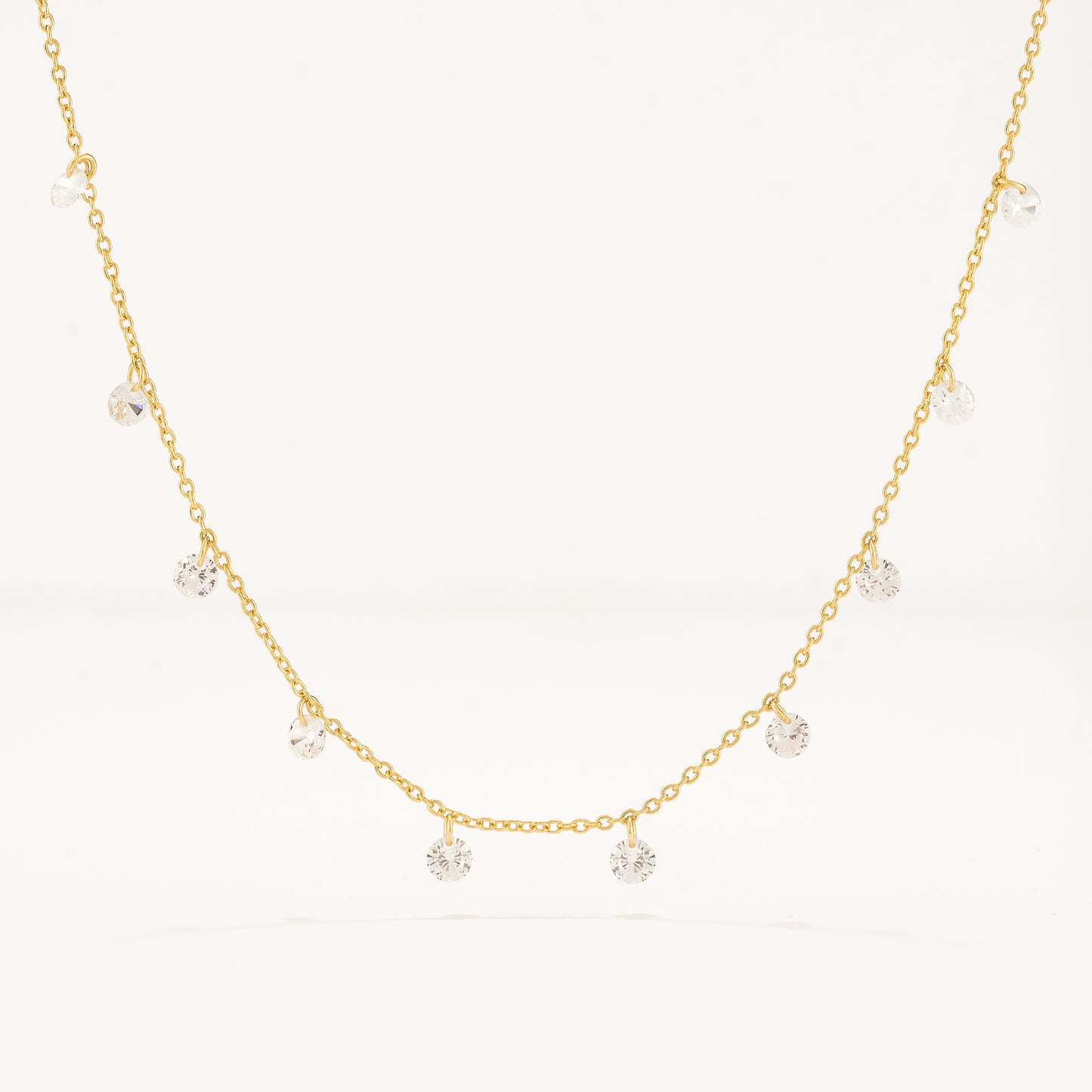 Collar Multicharms cristales Gold