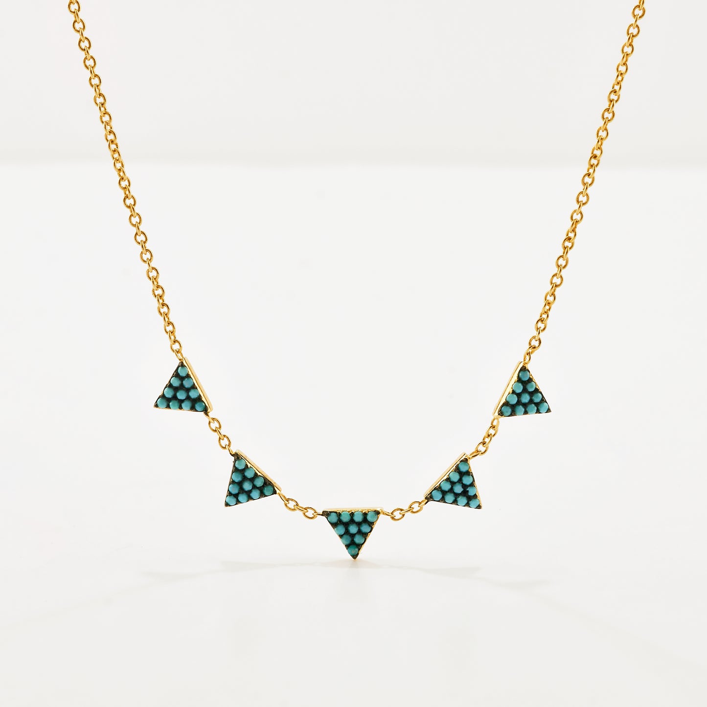 Collar Charms Turquesas Gold