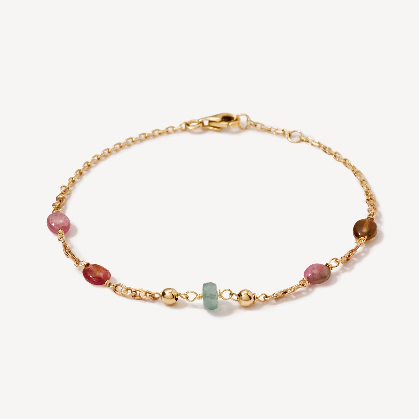 Pulsera Turmalinas y Esmeralda Oro 18k