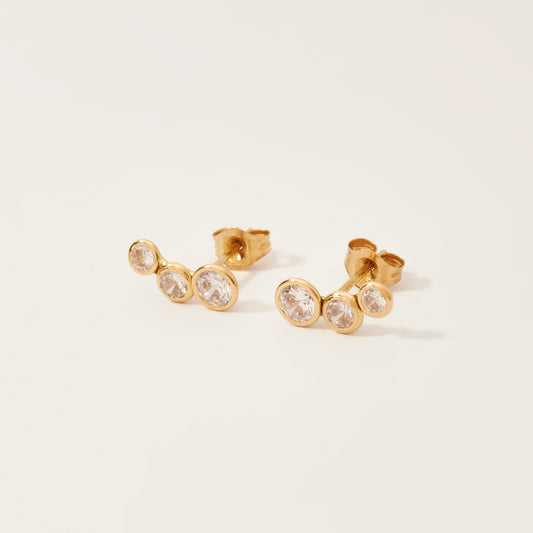 Aretes Constelación Cristales Oro 18k