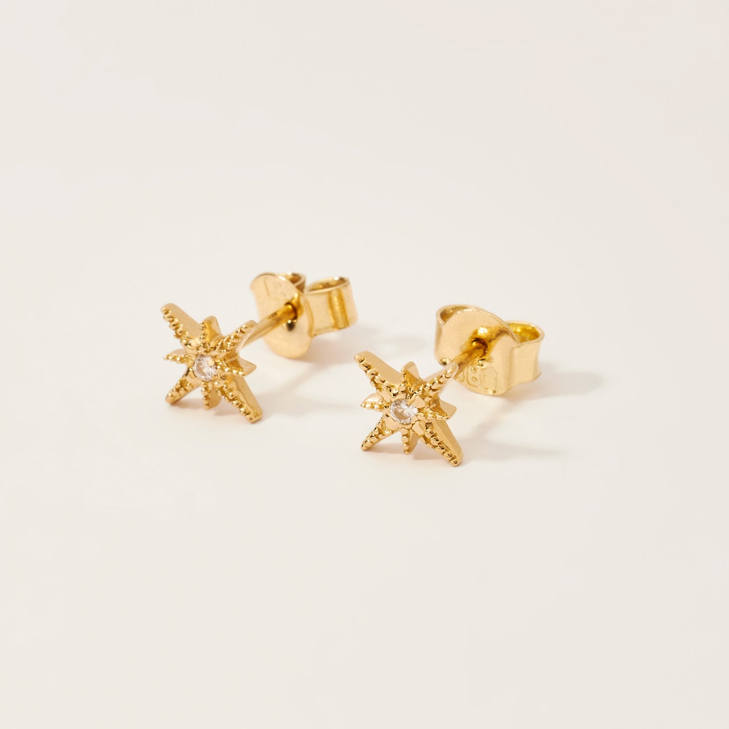 Aretes Star Cristales Oro 18k