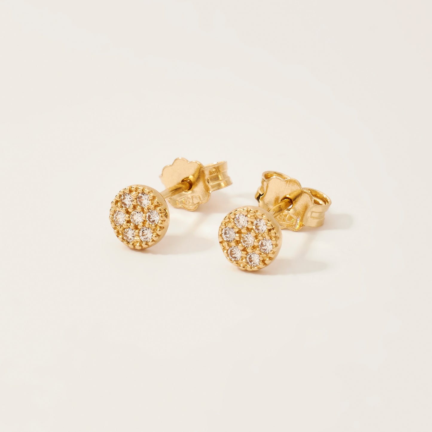 Aretes Círculo Cristales Oro 18k