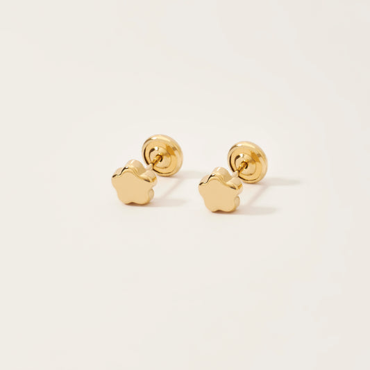 Aretes Flor Bebé Oro 18k