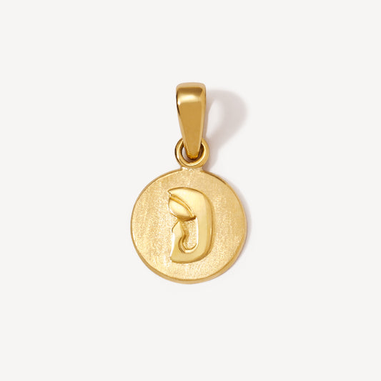 Dije Madonna redonda satinada Oro 18k