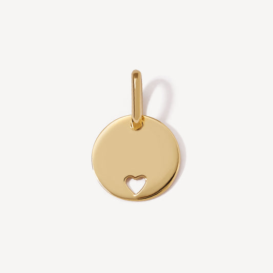 Dije medalla corazón calado Oro 18k