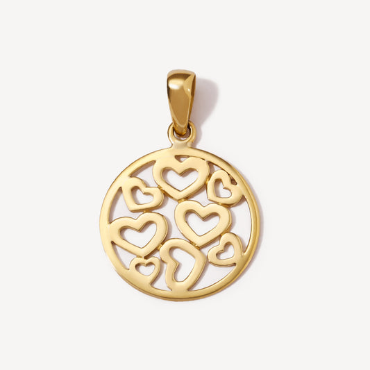 Dije corazones calados Oro 18k
