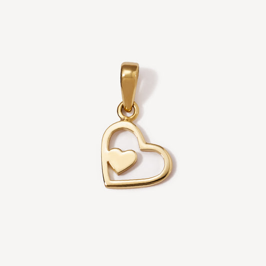 Dije 2 corazones Oro 18k