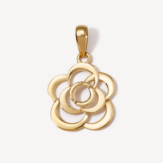 Dije Flor calada Oro 18k
