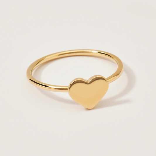 Anillo Liso Corazón Oro 18 kilates