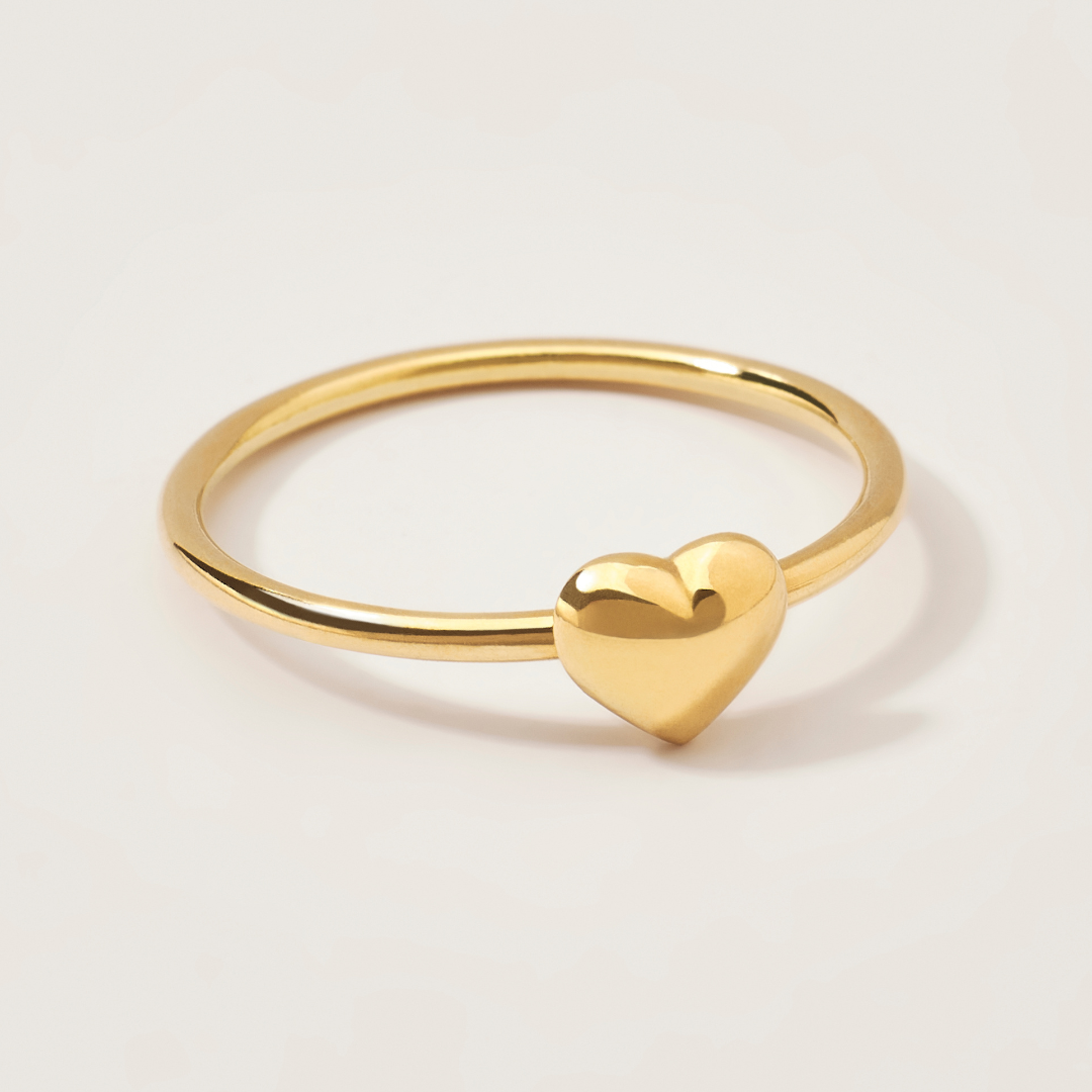 Anillo Corazón Bombeado Oro 18 kilates