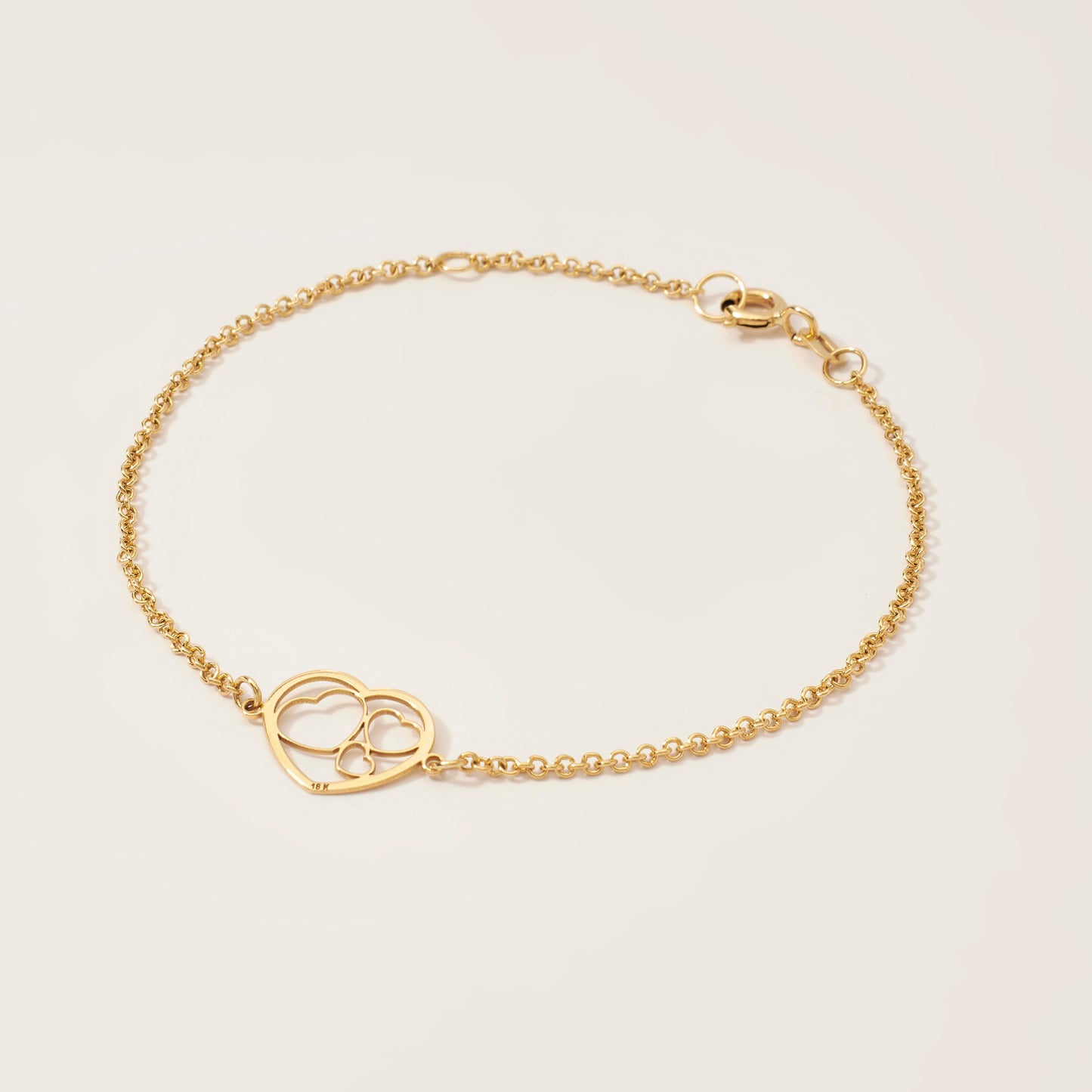 Pulsera 3 corazones Oro 18k