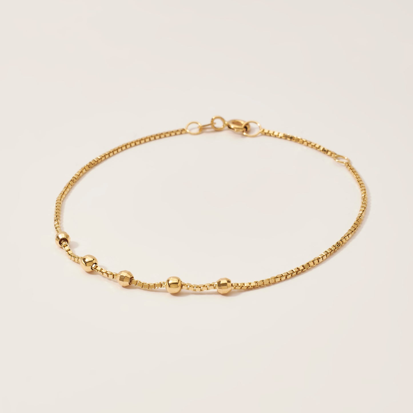 Pulsera beads diamantadas Oro 18k