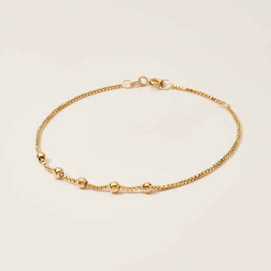 Pulsera beads diamantadas Oro 18k