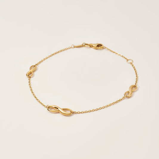 Pulsera 3 infinitos Oro 18k