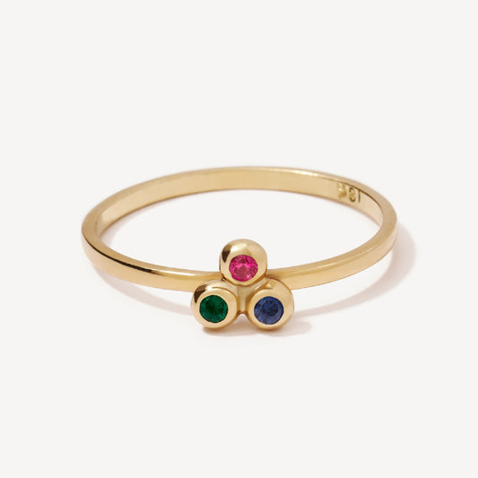 Anillo Tres Chispas Multicolor Oro 18k