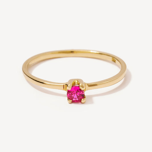 Anillo Chispa Rubí Oro 18k