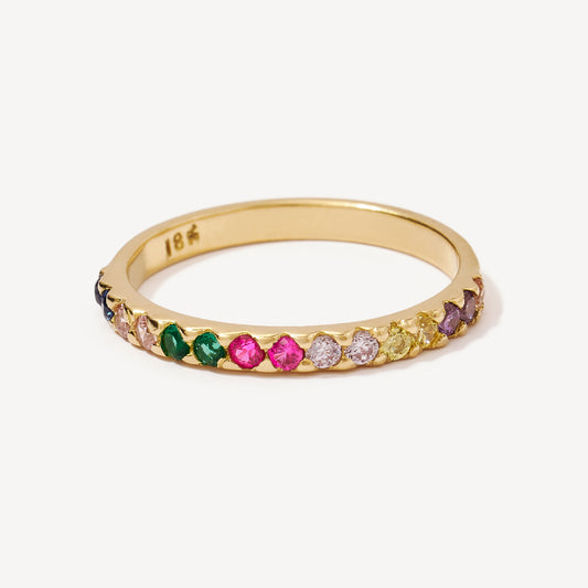 Anillo medio riviere Multicolor Oro 18k