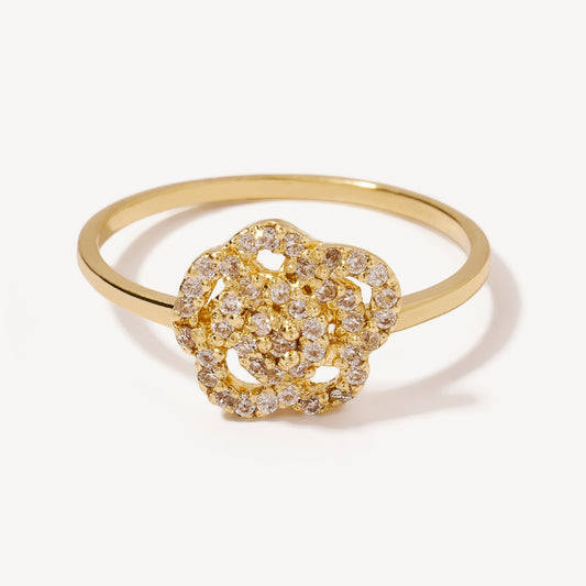 Anillo Rosa Camelia Oro 18k