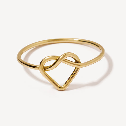 Anillo Corazón Nudo Oro 18k