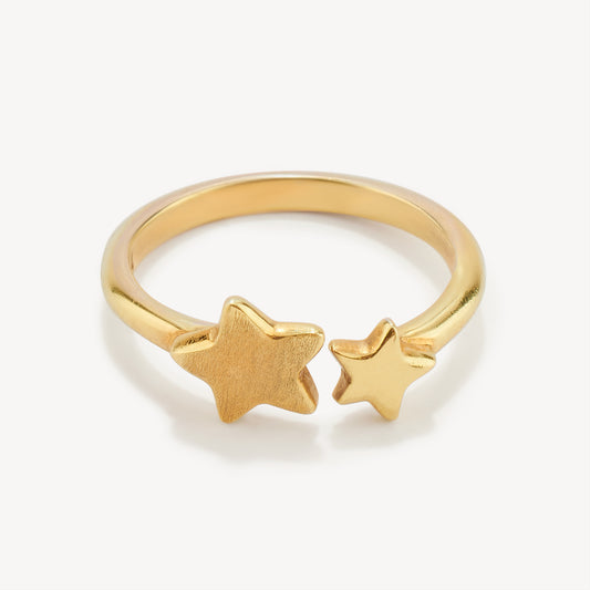 Anillo Doble Estrella Gold