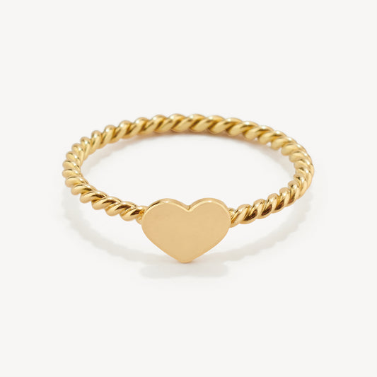 Anillo Entorchado Corazón Oro 18k