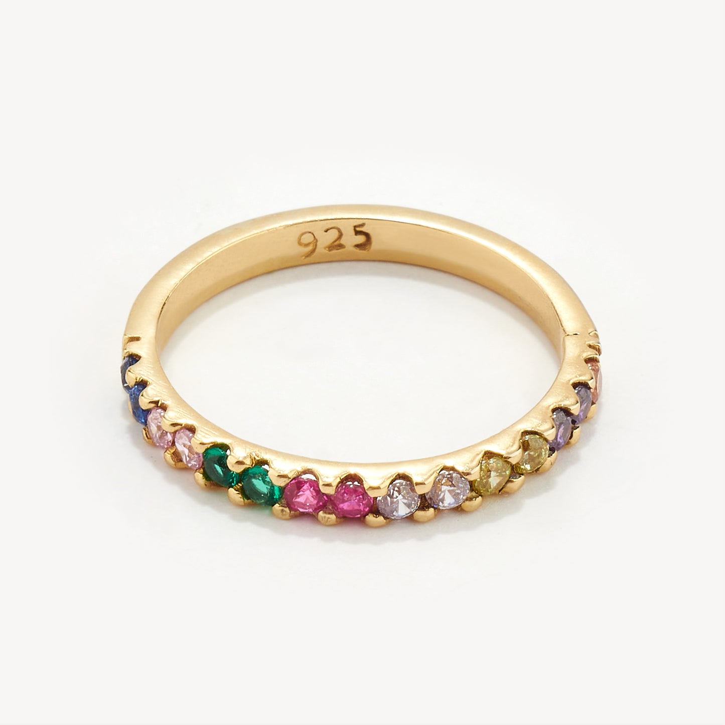 Anillo Medio Riviere Multicolor Gold