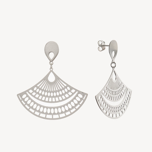 Aretes Abanicos Calados Plata