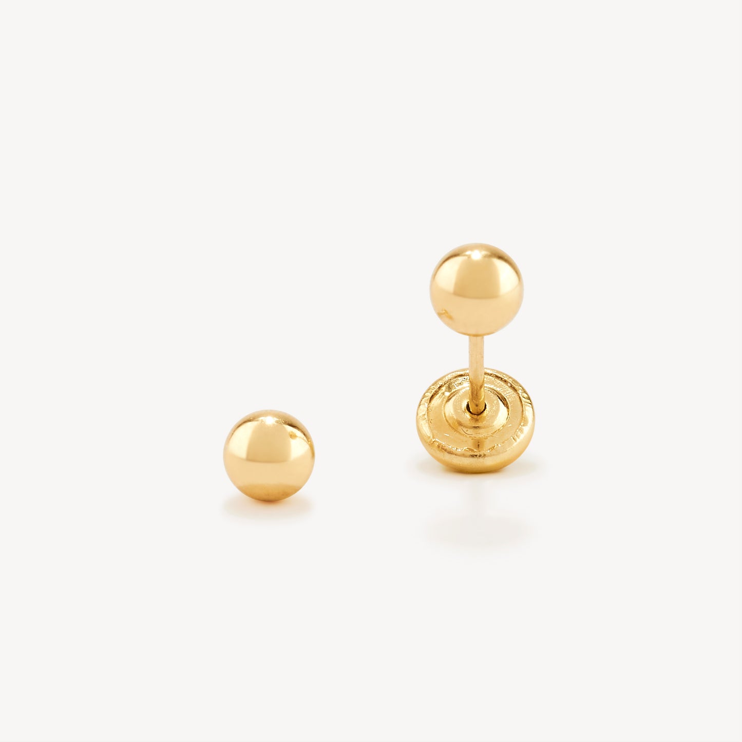 Aretes Bolita Bebé Oro 18k