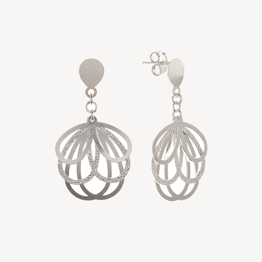 Aretes Alas de Mariposa Texturadas Plata