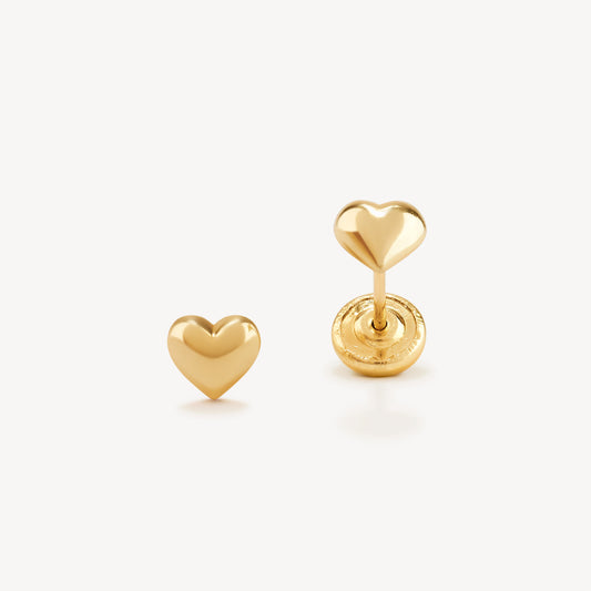 Aretes Corazón Bebé Oro 18k