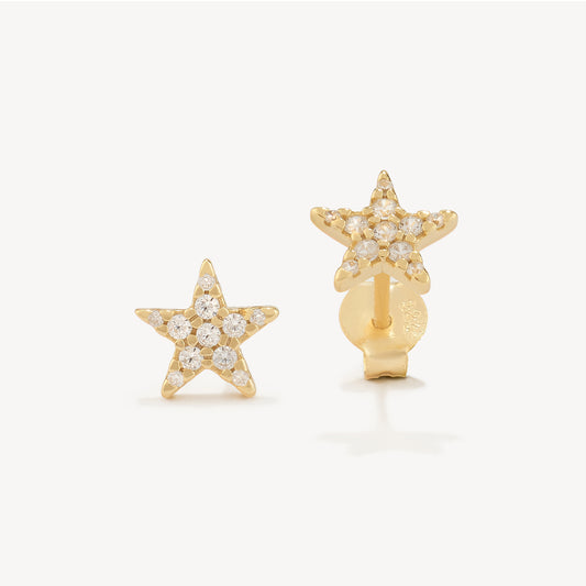 Aretes Estrella Cristales Gold