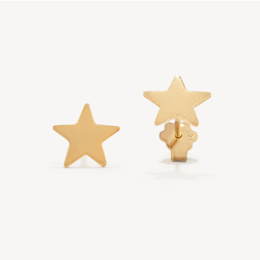 Aretes Estrella Lisa Gold