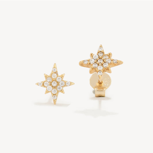 Aretes Estrella Polar Cristales Gold