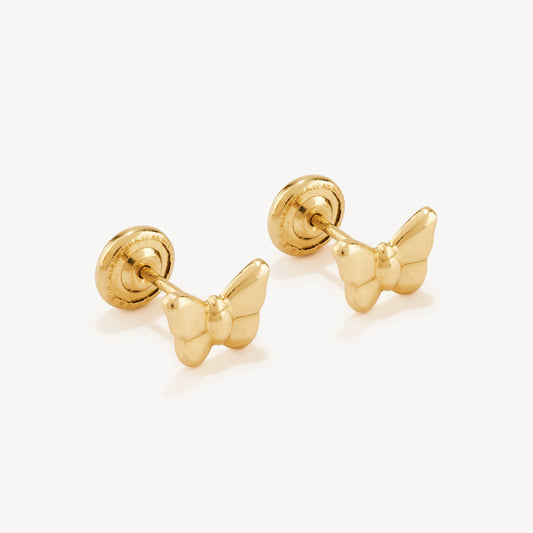 Aretes Mariposa Bebé Oro 18k