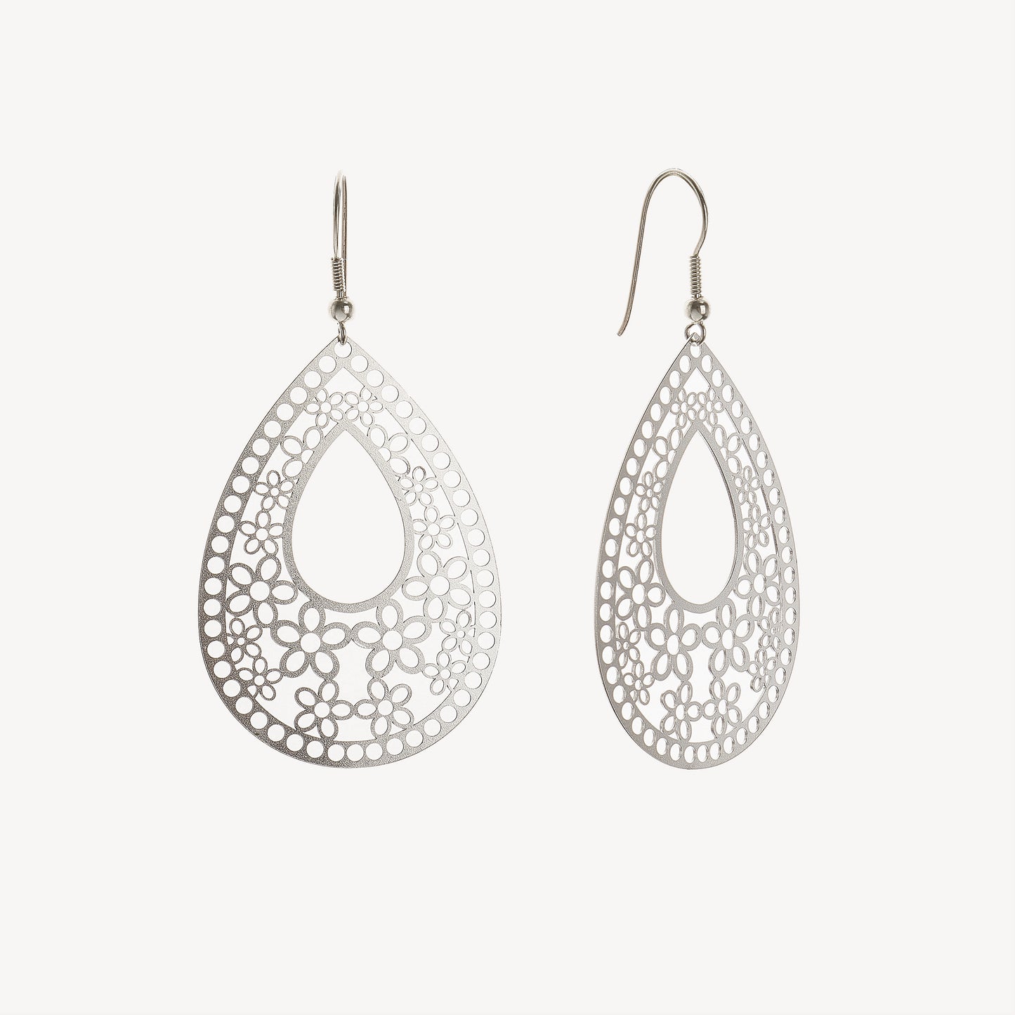 Aretes Maxi Gota Calada Plata