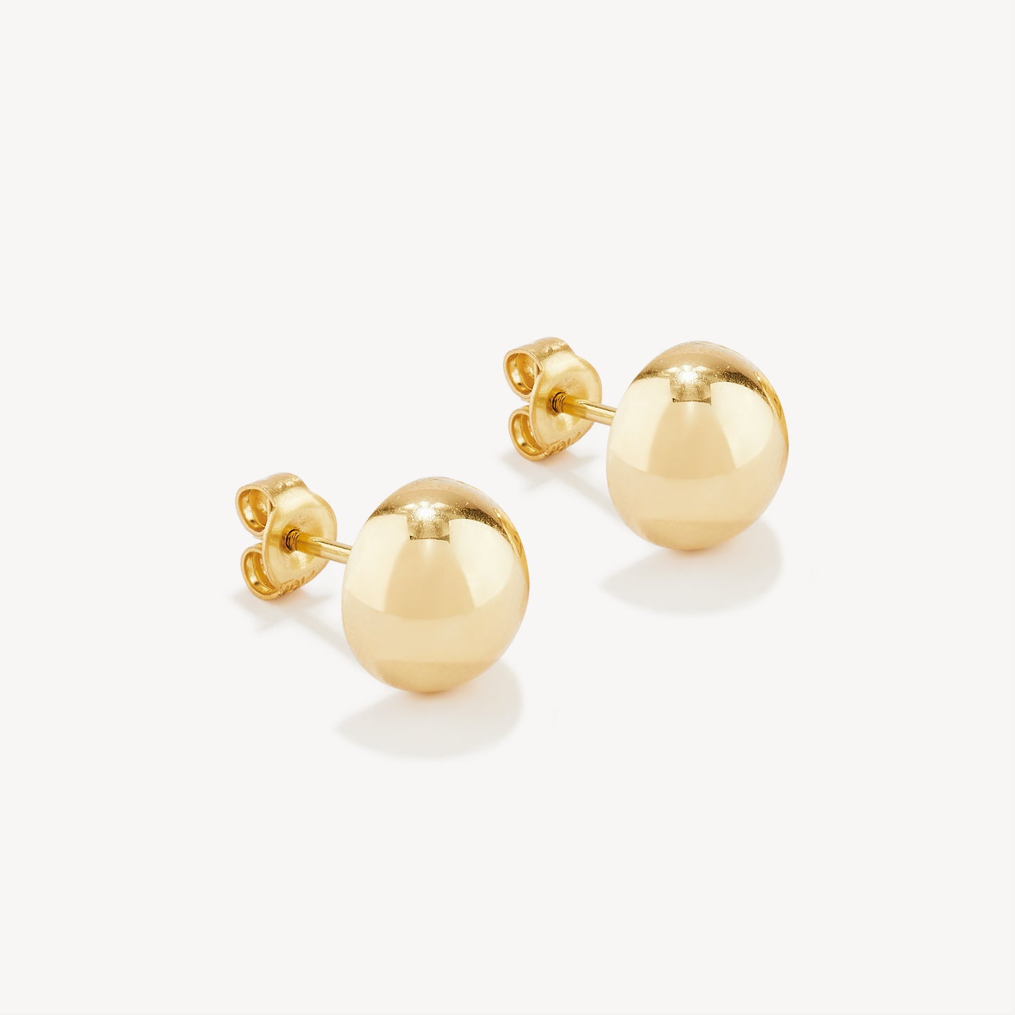 Aretes Media Bola Oro 18K