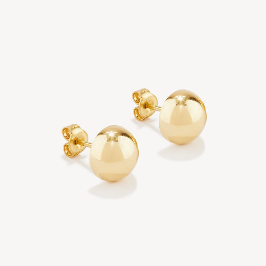 Aretes Media Bola Oro 18K