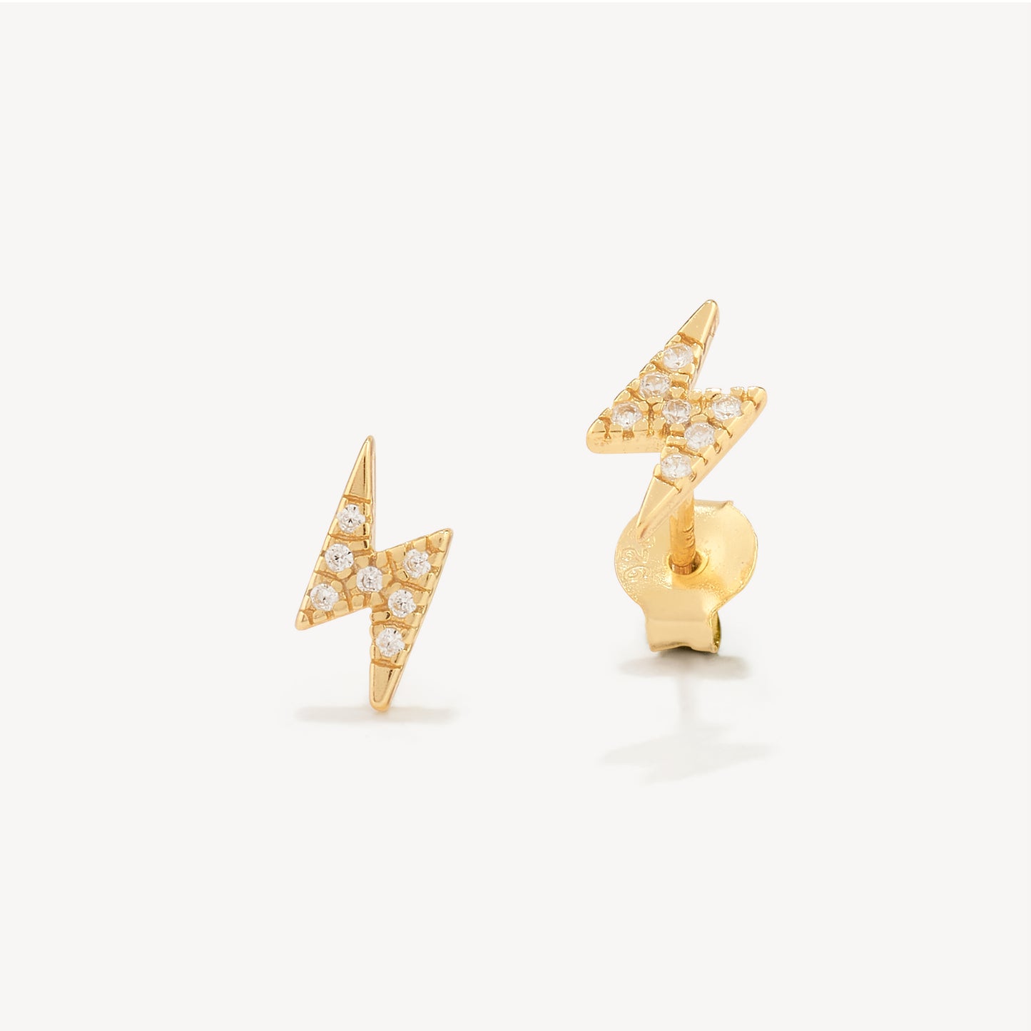 Aretes Rayo Cristales Gold