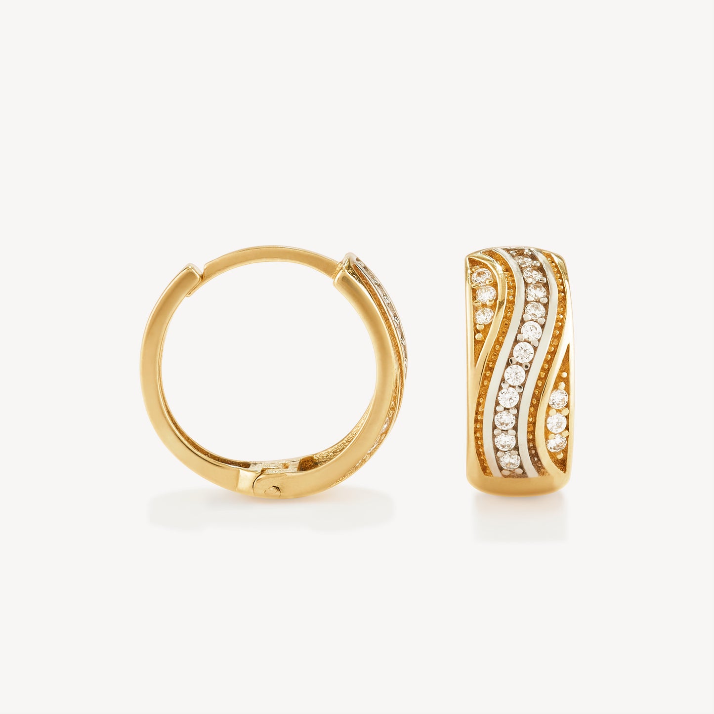 Argollas Pavé Oro 18K