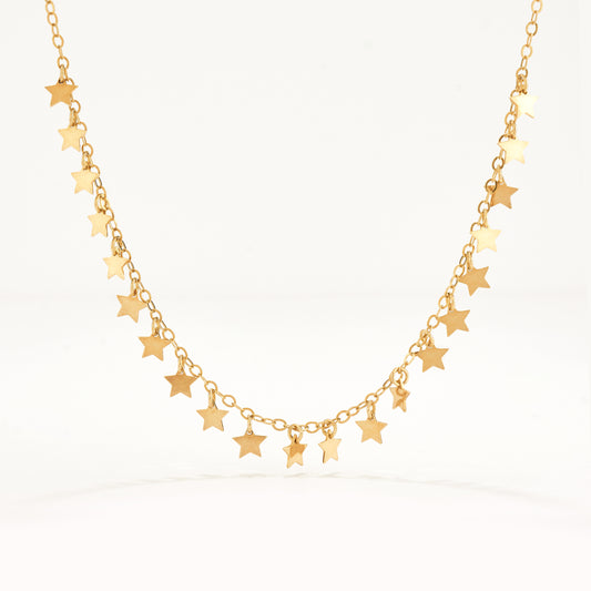 Collar Multicharms estrellas Gold