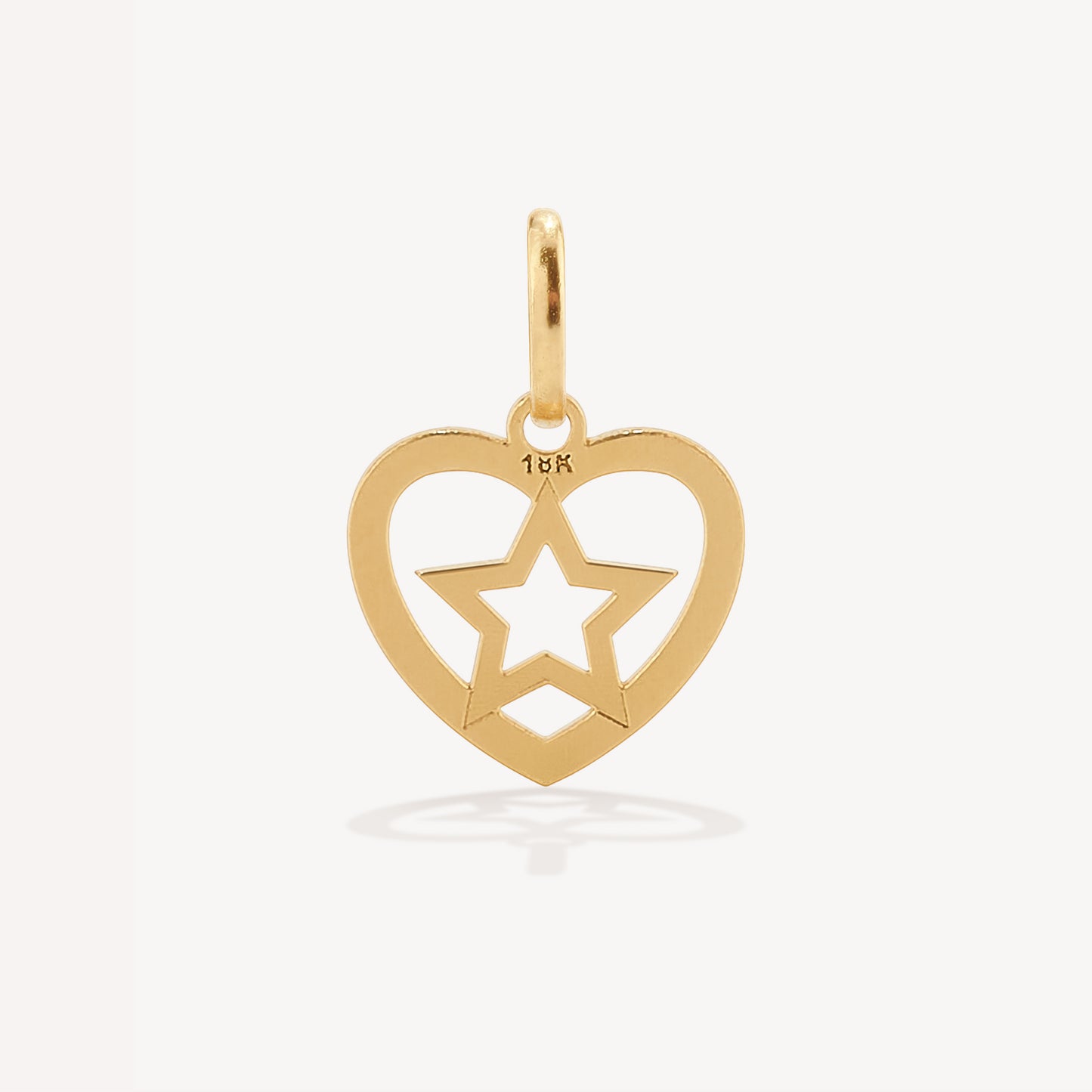 Dije Corazón Estrella Oro 18k