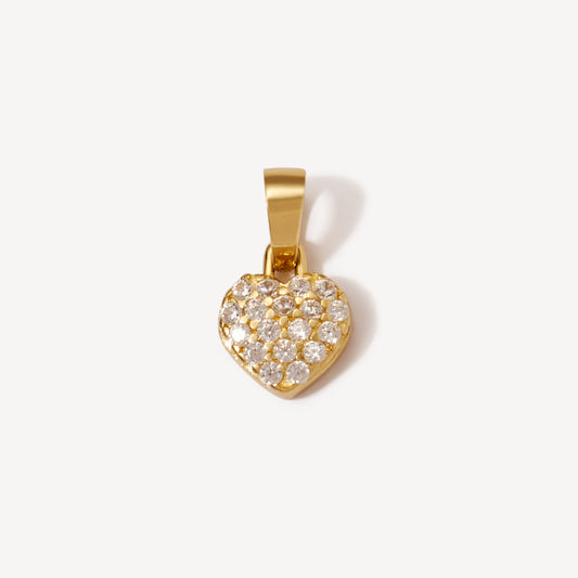 Dije Corazón cristales Oro 18k