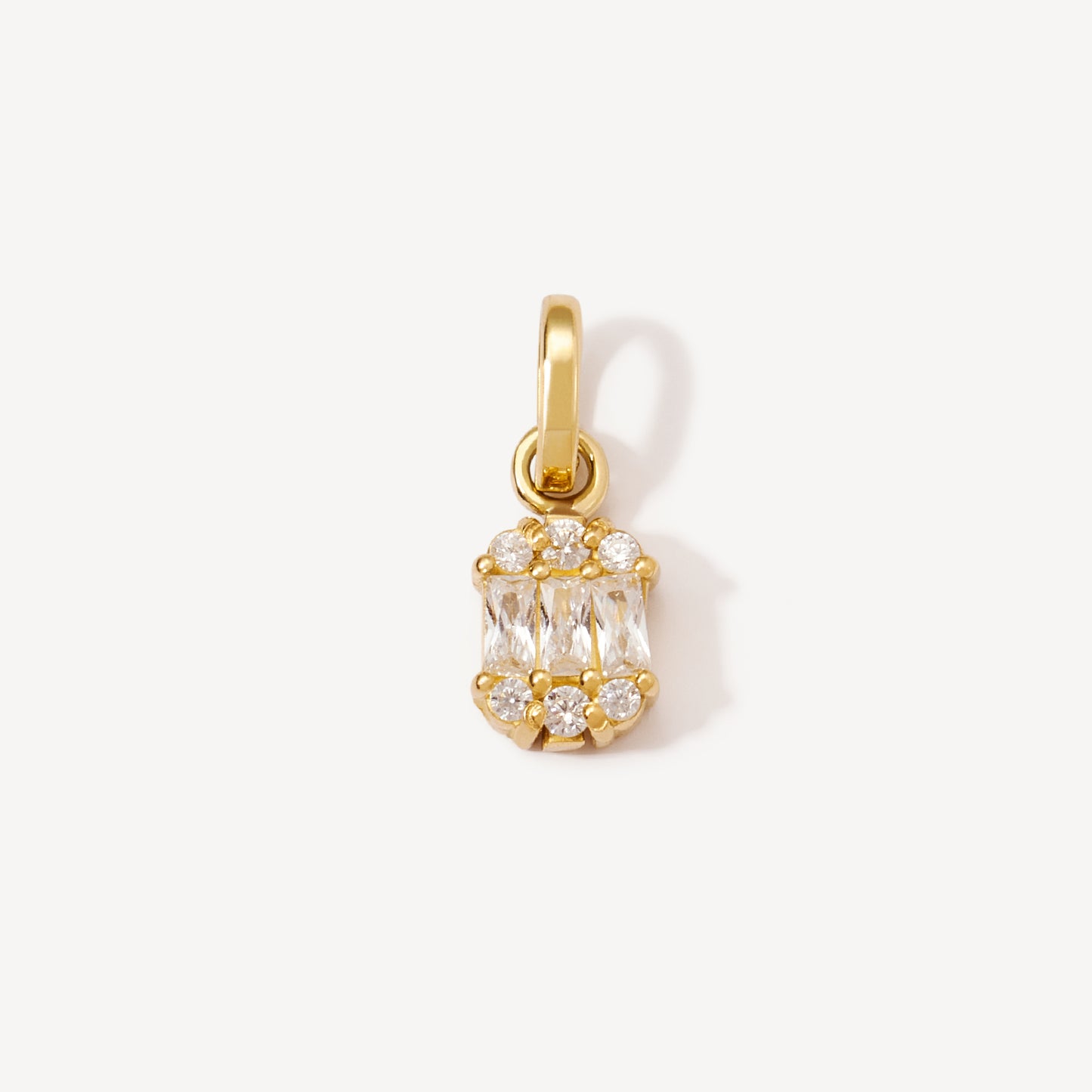 Dije Rectangular Cristales Oro 18k