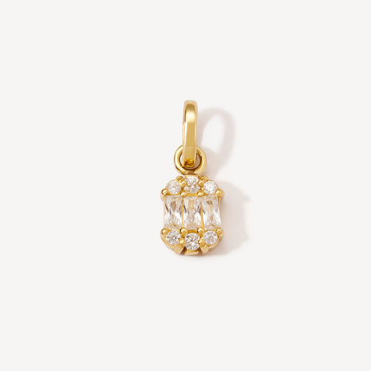 Dije Rectangular Cristales Oro 18k
