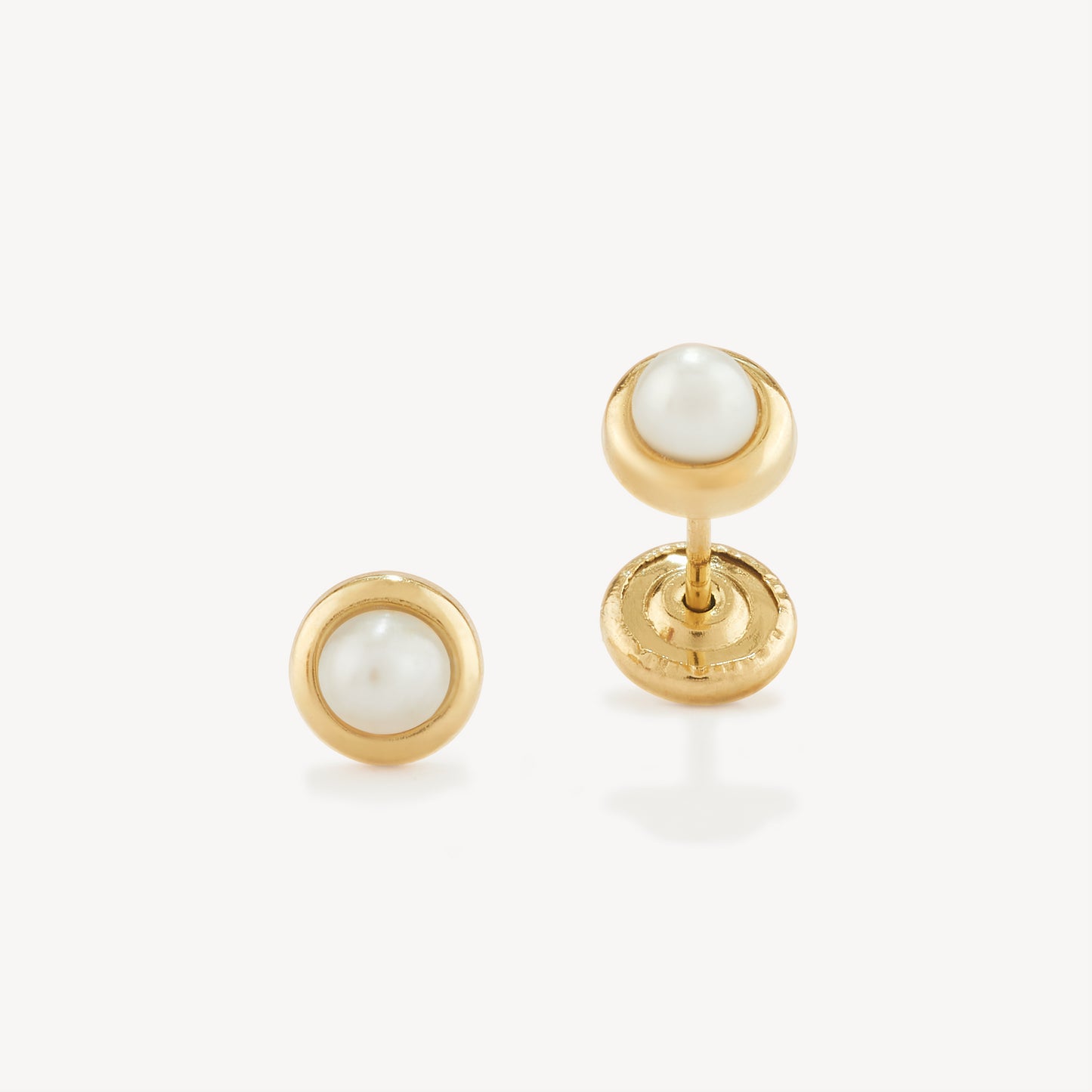 Aretes Perla Bebé Oro 18k