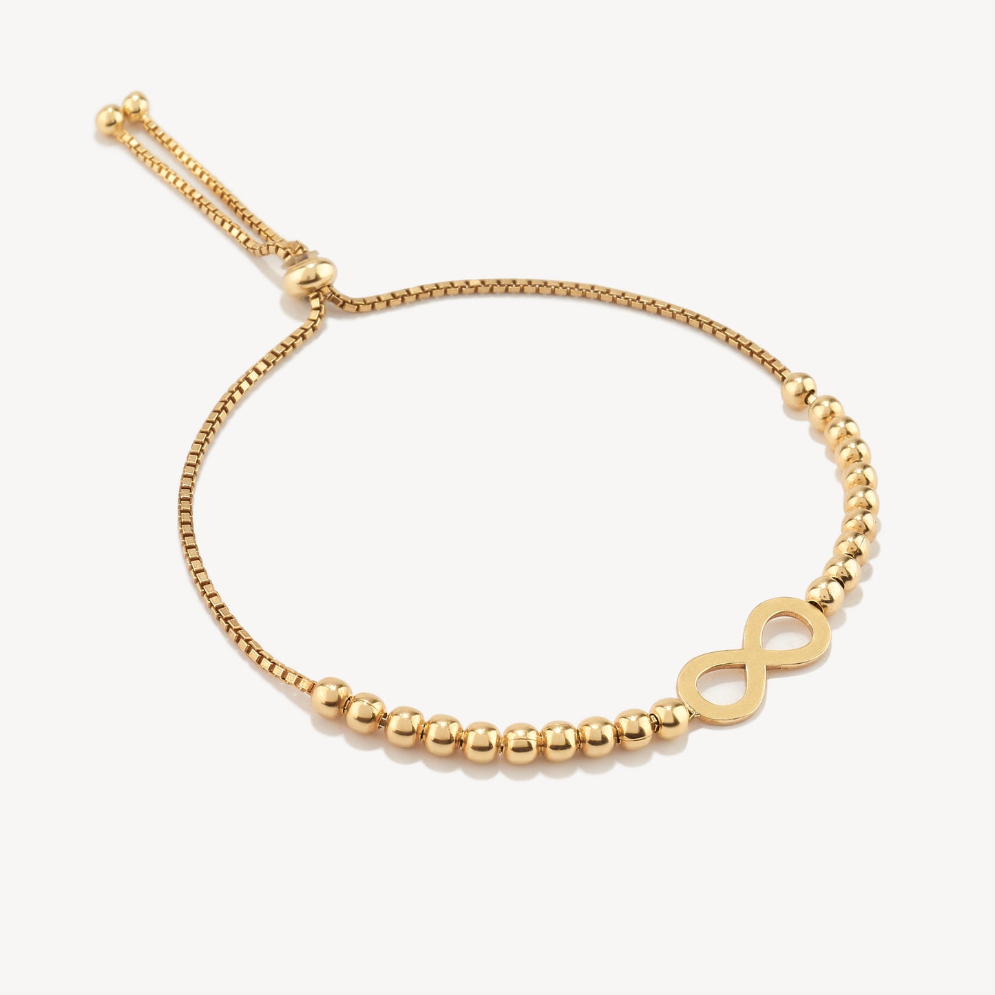 Pulsera Beads Infinito Regulable Gold