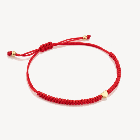 Pulsera Hilo Ojo Corazón Oro 18k